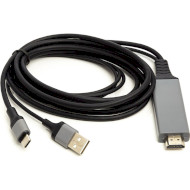 Кабель POWERPLANT USB-C - HDMI Black (CA912025)