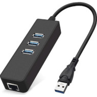 Сетевой адаптер с USB хабом DYNAMODE USB3.0-TYPE-A-RJ45-HUB3