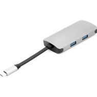 Порт-репликатор POWERPLANT USB-C to 1xHDMI, 2xUSB3.0, RJ-45, PD (CA911691)