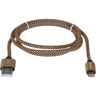 Кабель DEFENDER ACH01-03T PRO USB2.0 AM/Apple Lightning 1м Gold (87806)