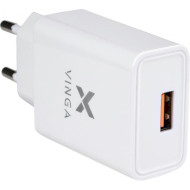 Зарядное устройство VINGA QC3.0 Quick Wall Charger 1xUSB 18W White (VWCQAW)