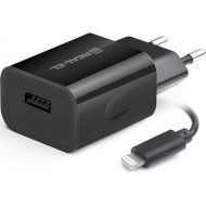 Зарядное устройство REAL-EL CH-217 1xUSB-A, 2.1A Black w/Lightning cable (EL123160016)