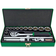 Набор торцевых головок с трещоткой TOPTUL Dr. Socket Set 1/2" 17шт (GCAD1607)