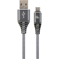 Кабель CABLEXPERT USB2.0 CM/AM Premium 1м Gray (CC-USB2B-AMCM-1M-WB2)