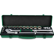 Набор торцевых головок с трещоткой TOPTUL Dr. Flank Socket Set 3/8" 22шт (GCAD2102)