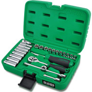 Набор торцевых головок с трещоткой TOPTUL Dr. Flank Socket Set Professional Grade 1/4" 25шт (GCAI2501)
