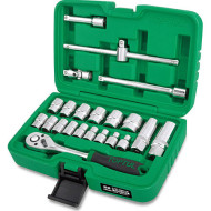 Набор торцевых головок с трещоткой TOPTUL Dr. Flank Socket Set Professional Grade 3/8" 22шт (GCAI2202)