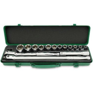 Набор торцевых головок с трещоткой TOPTUL Dr. Flank Socket Set SAE 1/2" 15шт (GCAD1512)