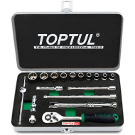 Набор торцевых головок с трещоткой TOPTUL Dr. Socket Set 1/4" 18шт (GCAD1811)