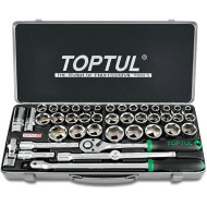 Набор торцевых головок с трещоткой TOPTUL Dr. Socket Set Metric & SAE 1/2" 43шт (GCAD4303)