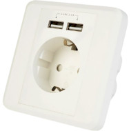 Розетка с USB-портами ENERGENIE 2xUSB 2.4A White (EG-ACU2A2-01)