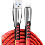 Кабель COLORWAY Zinc Alloy Nylon Braided USB to Apple Lightning 2.4A 1м Red (CW-CBUL010-RD)