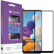 Защитное стекло MAKE Full Cover Full Glue для Galaxy A21s (MGF-SA21S)