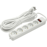 Сетевой фильтр POWERPLANT JY-1056 White, 5 розеток, 10м (PPSA10M100S5)