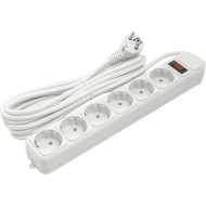 Сетевой фильтр POWERPLANT JY-1057 White, 6 розеток, 5м (PPSA10M50S6)