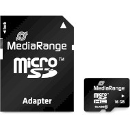 Карта памяти MEDIARANGE microSDHC 16GB Class 10 + SD-adapter (MR958)