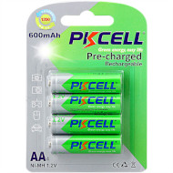 Аккумулятор PKCELL Pre-charged Rechargeable AA 600mAh 4шт/уп (6942449546173)