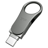 Флэшка SILICON POWER Mobile C80 USB/USB-C3.0 128GB Silver (SP128GBUC3C80V1S)