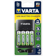 Зарядное устройство VARTA Value USB Quattro Charger + 4xAA 2100 mAh (57652 101 451)