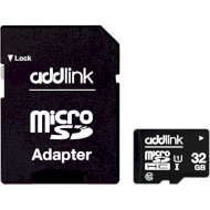 Карта памяти ADDLINK microSDHC Premium 32GB UHS-I Class 10 + SD-adapter (AD32GBMSH310A)