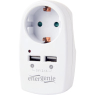 Зарядное устроство ENERGENIE 2xUSB-A, 2.1A White (EG-ACU2-02)