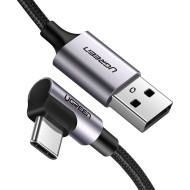 Кабель UGREEN US284 USB-A to Type-C Angled 1м Black (50941)