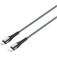 Кабель COLORWAY Fast Charging Nylon Braided Type-C to Apple Lightning 3A 2м Gray (CW-CBPDCL036-GR)
