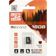 Карта памяти MIBRAND microSDHC 16GB UHS-I Class 10 (MICDHU1/16GB)