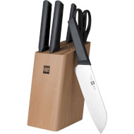 Набор кухонных ножей на подставке XIAOMI HUOHOU Fire Kitchen Steel Knife Set 6пр (HU0057)