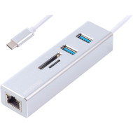 Порт-репликатор MAXXTER USB-C to 2xUSB3.0, LAN, SD/TF (NECH-2P-SD-01)