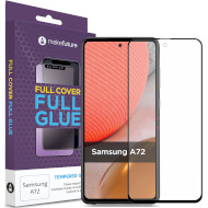 Защитное стекло MAKE Full Cover Full Glue для Galaxy A72 (MGF-SA72)