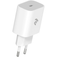 Зарядное устройство 2E Wall Charger 1xUSB-C, PD3.0, 20W White (2E-WC1USBC20W-W)