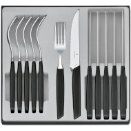 Набор столовых приборов VICTORINOX Swiss Modern Table Set Black 12пр (6.9093.12W.12)