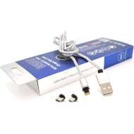 Кабель PIPO USB2.0 AM/Micro-BM/Lightning/Type-C Silver 2м