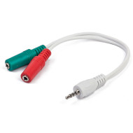 Сплиттер CABLEXPERT mini-jack 3.5мм - 2 x mini-jack 3.5мм 0.2м White (CCA-417W)