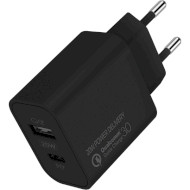 Зарядное устройство COLORWAY 1xUSB-C, 1xUSB-A, PD2.0, QC3.0, 20W Black (CW-CHS025QPD-BK)