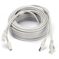 Патч-корд для систем видеонаблюдения VOLTRONIC UTP+DC Cat.5e 10м Gray (RJ-45+DC 10M)