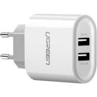 Зарядное устройство UGREEN CD104 2xUSB, 3.4A Wall Charger White (20384)