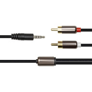 Кабель POWERPLANT mini-jack 3.5 мм - 2RCA 1м Black (CA912834)