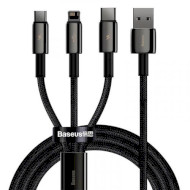 Кабель BASEUS Tungsten Gold 3-in-1 Cable 1.5м Black (CAMLTWJ-01)