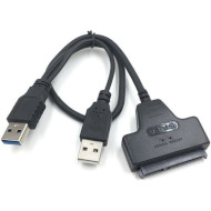 Кабель VOLTRONIC USB 3.0 AM + 2.0 AM to SATA 0.1м (YT-C3.0+2.0-SATA/0.1/21846)