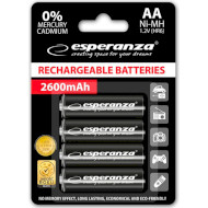 Аккумулятор ESPERANZA Rechargeable AA 2600mAh 4шт/уп (EZA106)