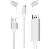 Адаптер VOLTRONIC MHL HDMI - Lightning/USB-C/Micro-USB 1.8м White