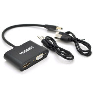 Адаптер VEGGIEG HDMI - HDMI/VGA Black (YT-C-H-V500)