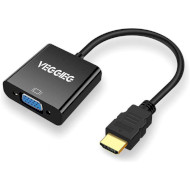 Адаптер VEGGIEG HDMI - VGA+Audio Black (YT-C-H-V2B)