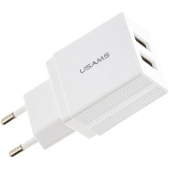 Зарядное устройство USAMS US-CC090 T24 Dual USB Travel Charger White (CC90TC01)