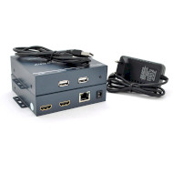 Удлинитель HDMI по витой паре MERLION до 200м, 1080P, с БП, USB Management Black (YT-SCPE HDM-200M1080P-USB)