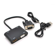 Адаптер VEGGIEG VGA - HDMI/VGA Black (YT-C-V2-H)