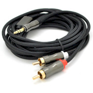 Кабель VEGGIEG mini-jack 3.5 мм - 2RCA 5м Black (YT-AR2-5)