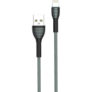 Кабель COLORWAY Cloth Braided USB to Apple Lightning 3A 1м Gray (CW-CBUL041-GR)